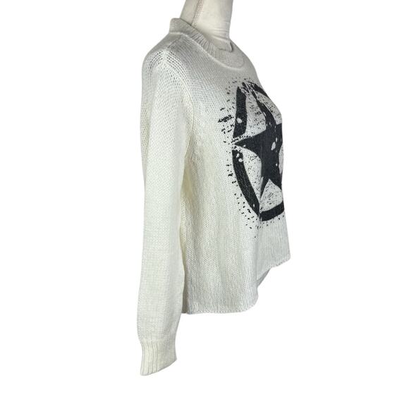 Wooden Ships Cream Pax Star Crew Neck Sweater Women’s Size S/M Small Medium - Picture 3 of 7